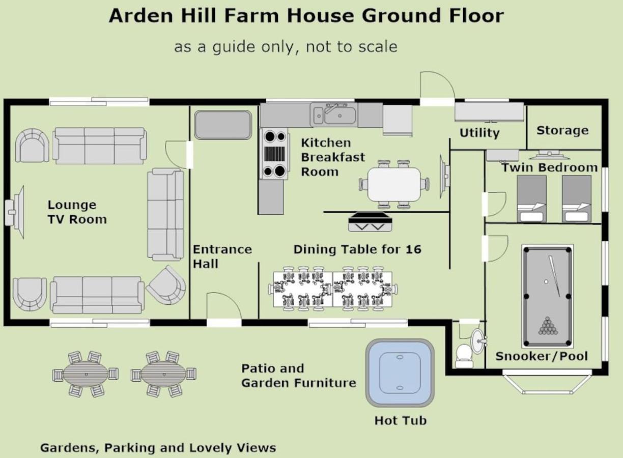 Arden Hill Farmhouse - Hot Tub, Snooker Table, Sleeps 16 Stratford-upon-Avon Eksteriør billede